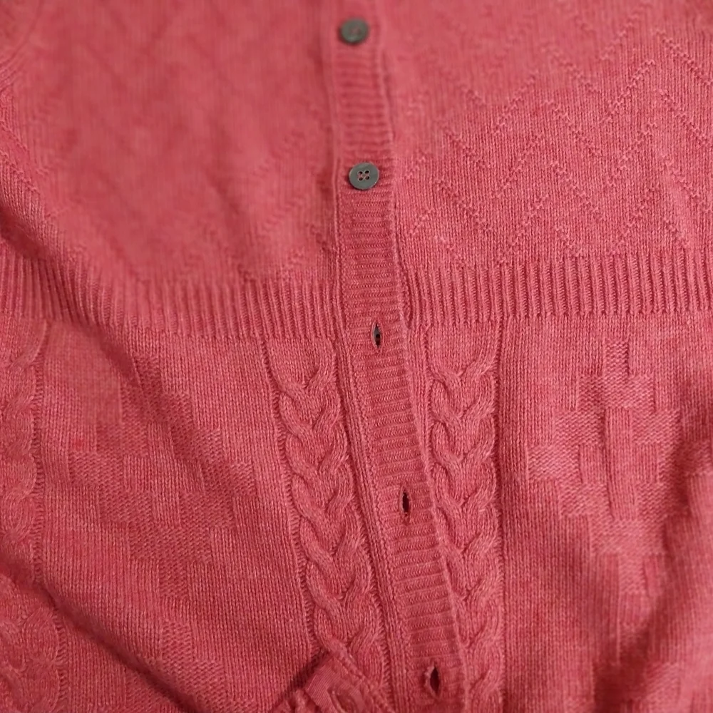 Sundance Medium Coral Button-Up Cardigan Sweater Viscose,Wool,Alpaca,Nylon - Picture 7 of 12
